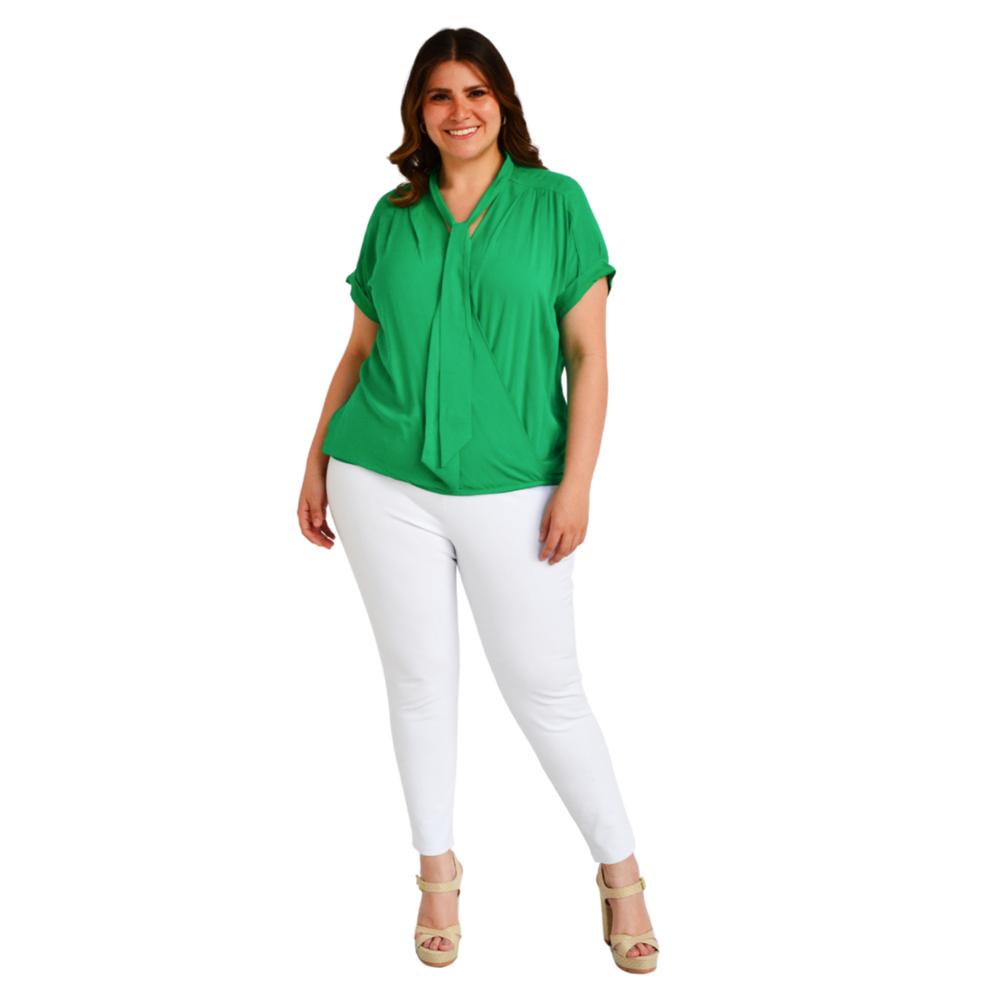 Foto 5 | Blusa con Corbata Roman Fashion 1833 color Verde para Mujer