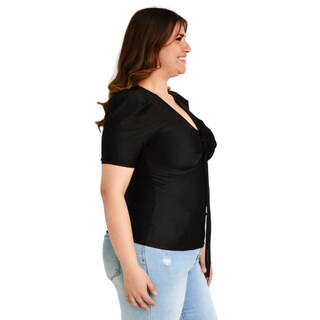 Foto 2 | Blusa de Satín Roman Fashion 1825 color Negro para Mujer