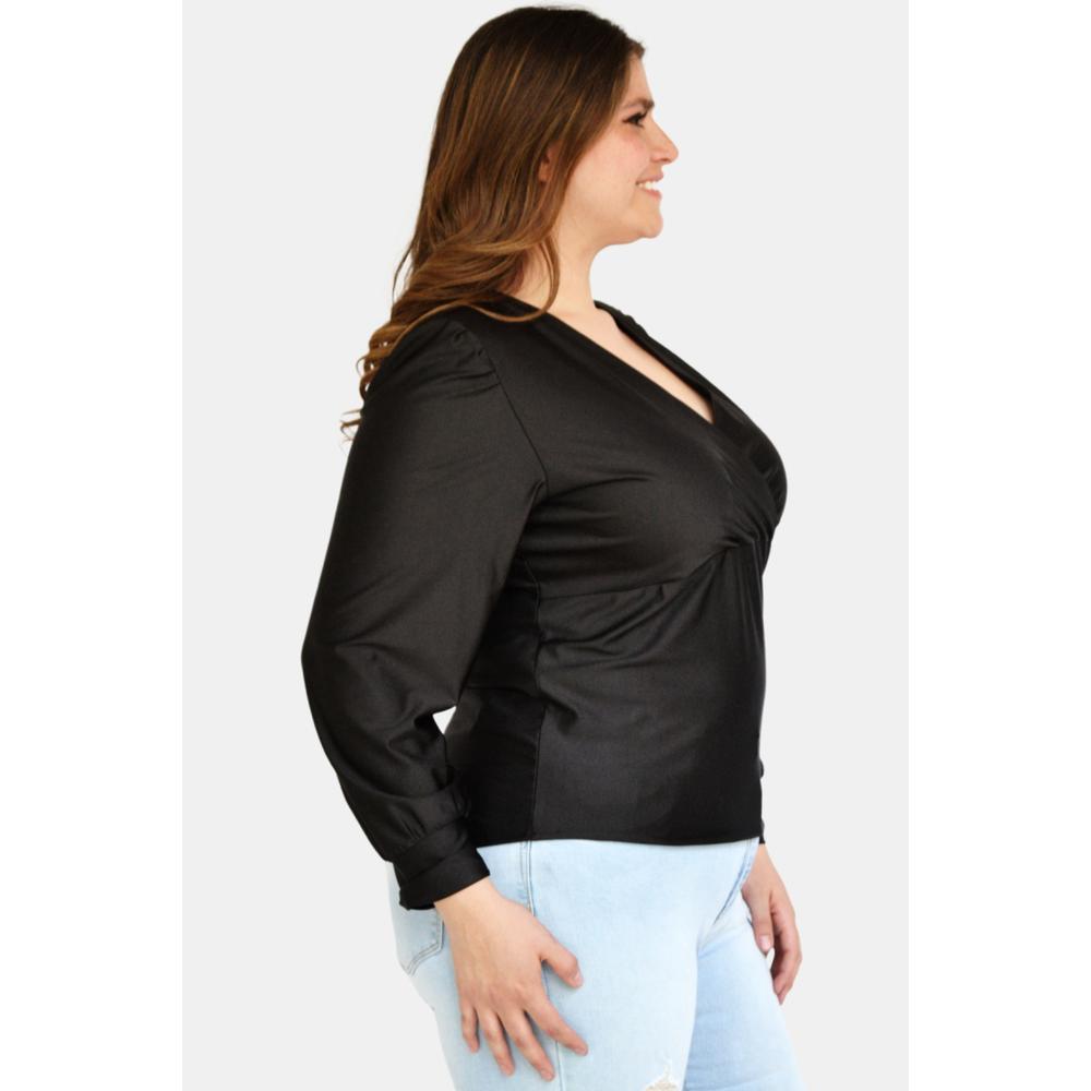 Foto 2 | Blusa Roman Fashion color Negro para Mujer