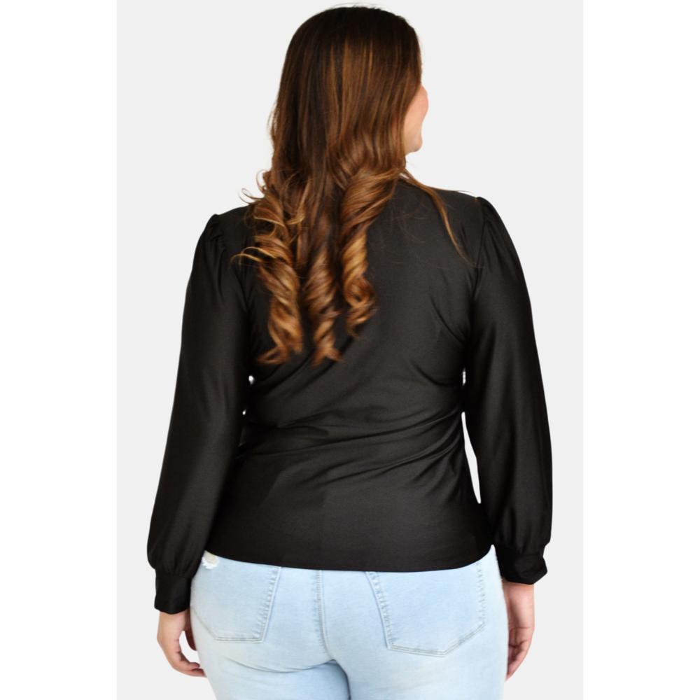 Foto 4 pulgar | Blusa Roman Fashion color Negro para Mujer
