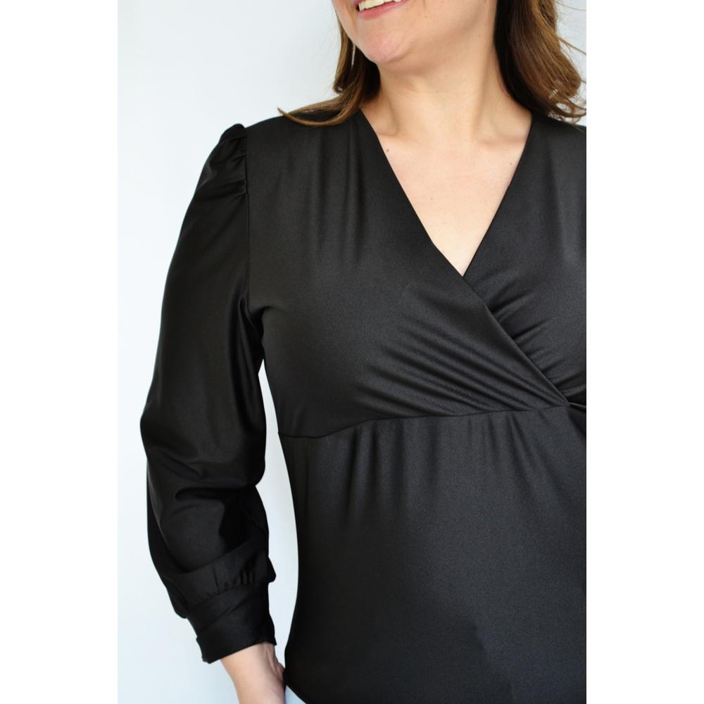 Foto 5 pulgar | Blusa Roman Fashion color Negro para Mujer