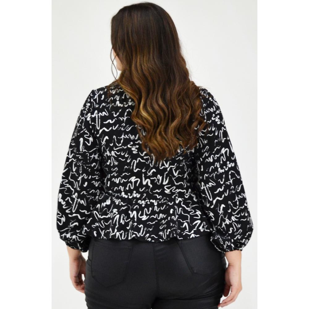 Foto 4 pulgar | Blusa Escote con Nudo Roman Fashion Negro para Mujer