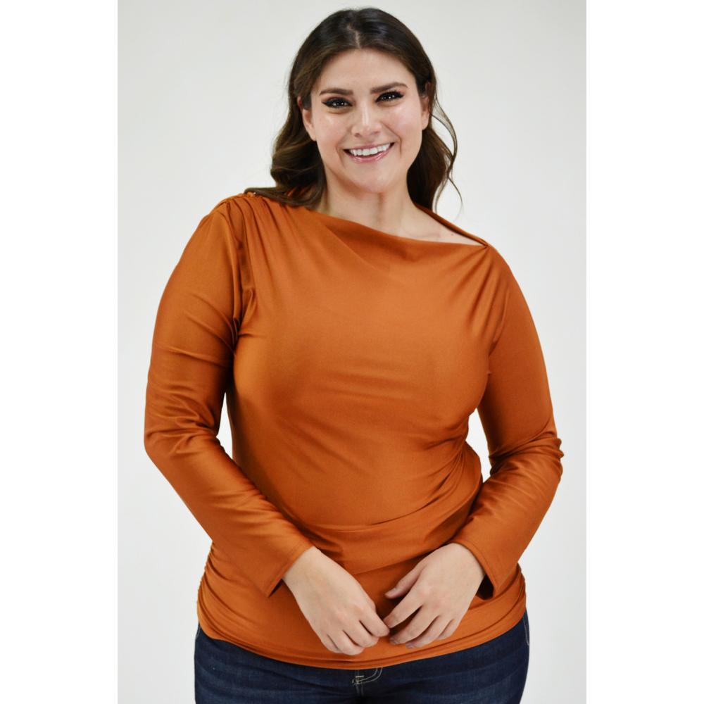Foto 2 pulgar | Blusa Escote Barco Roman Fashion 1852 Marrón