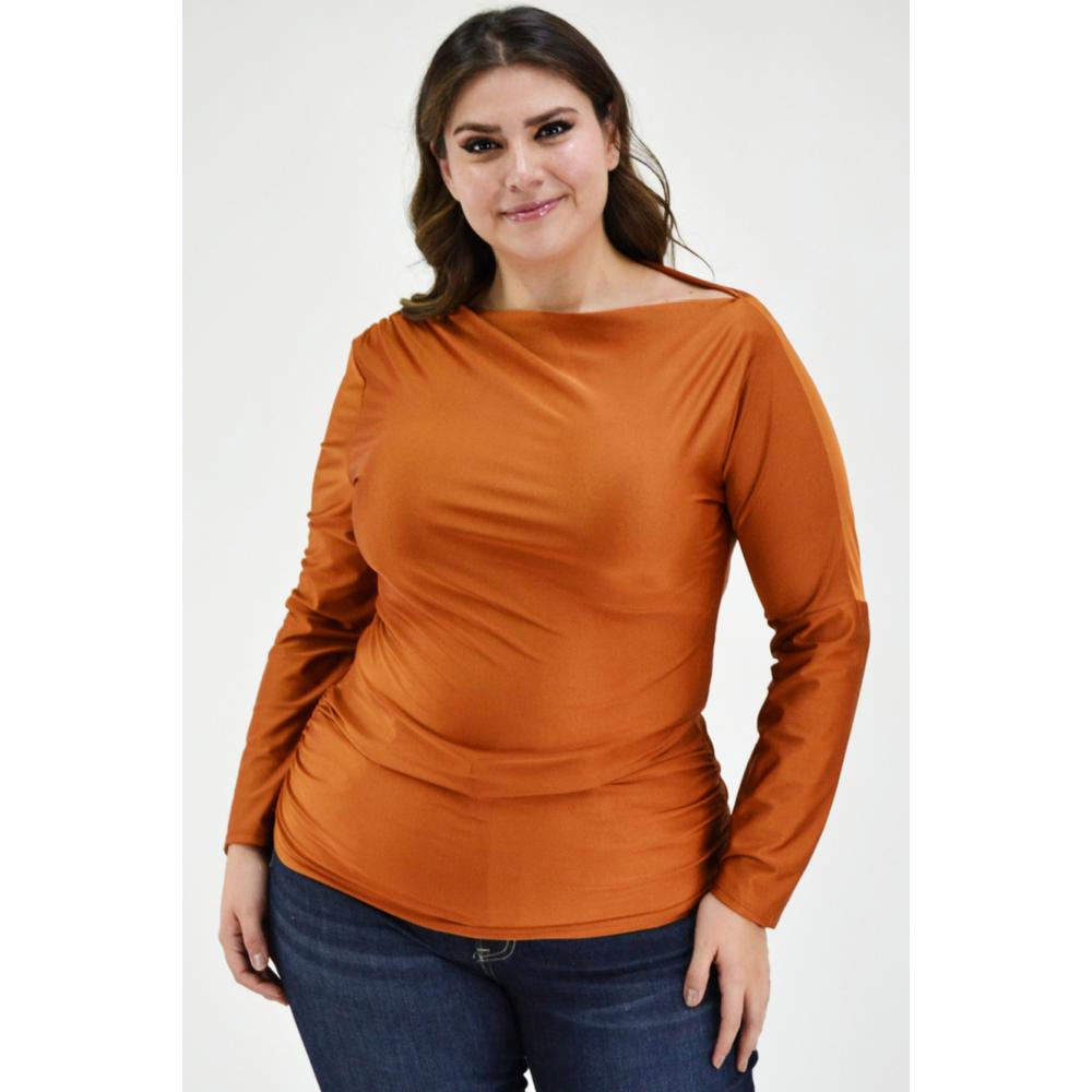 Foto 6 pulgar | Blusa Escote Barco Roman Fashion 1852 Marrón