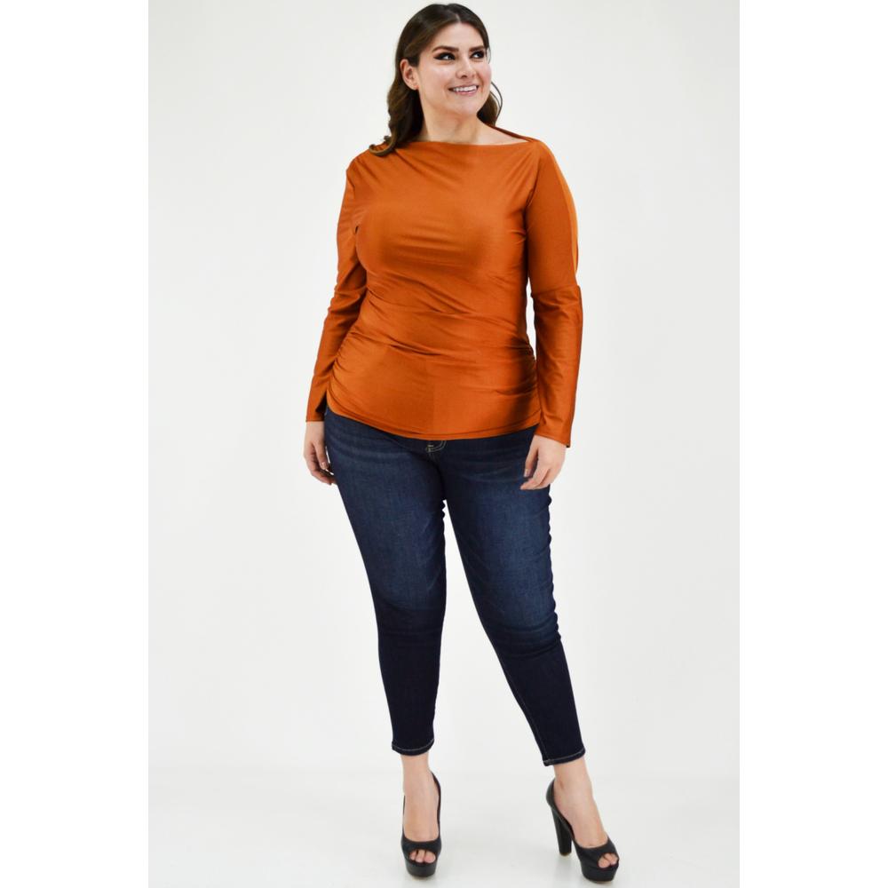Foto 7 pulgar | Blusa Escote Barco Roman Fashion 1852 Marrón