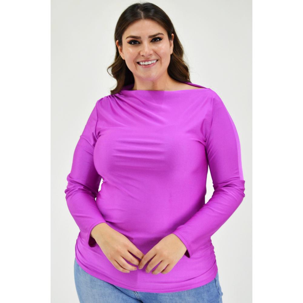 Foto 1 | Blusa Escote Barco Roman Fashion 1852 Púrpura