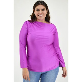 Foto 2 | Blusa Escote Barco Roman Fashion 1852 Púrpura