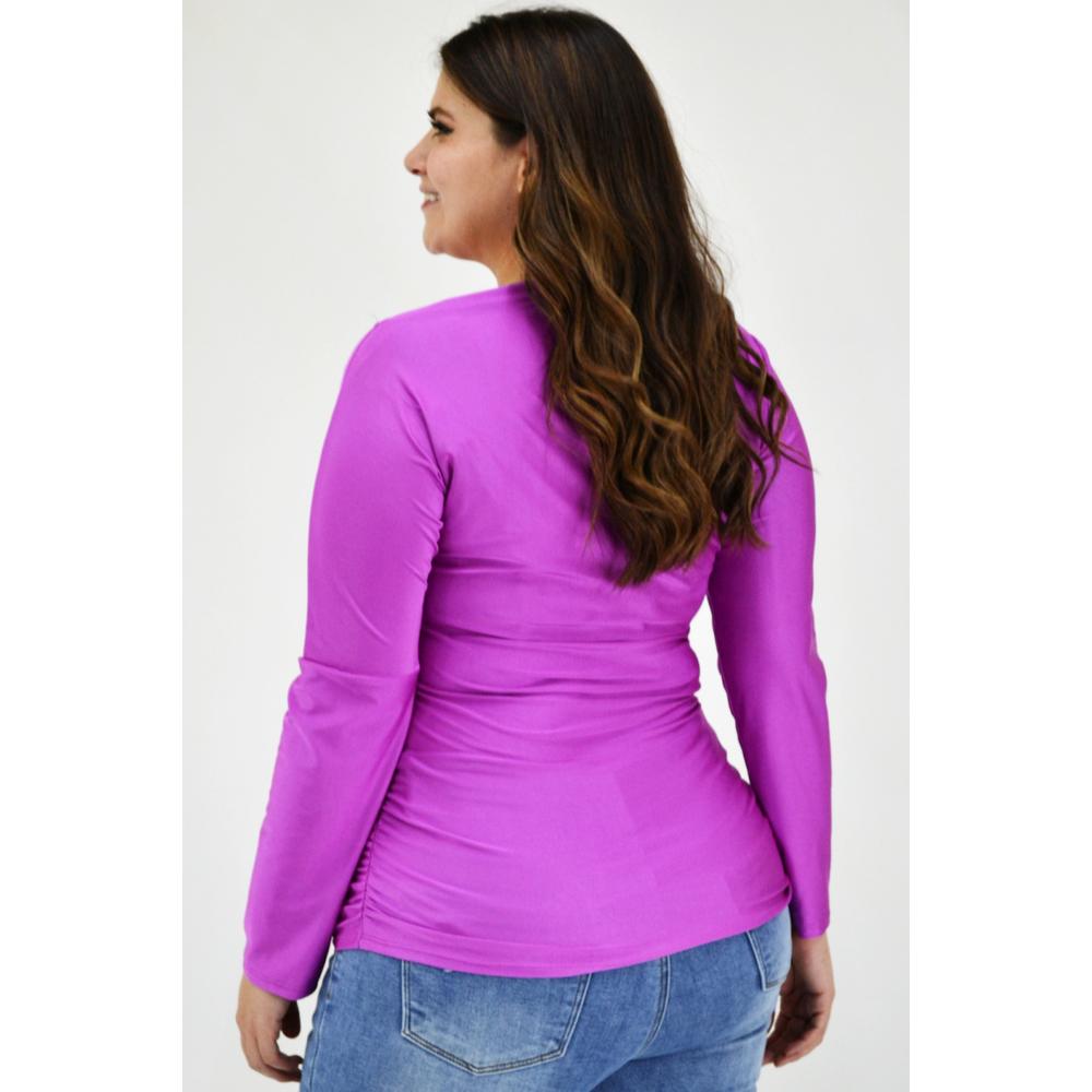 Foto 3 | Blusa Escote Barco Roman Fashion 1852 Púrpura