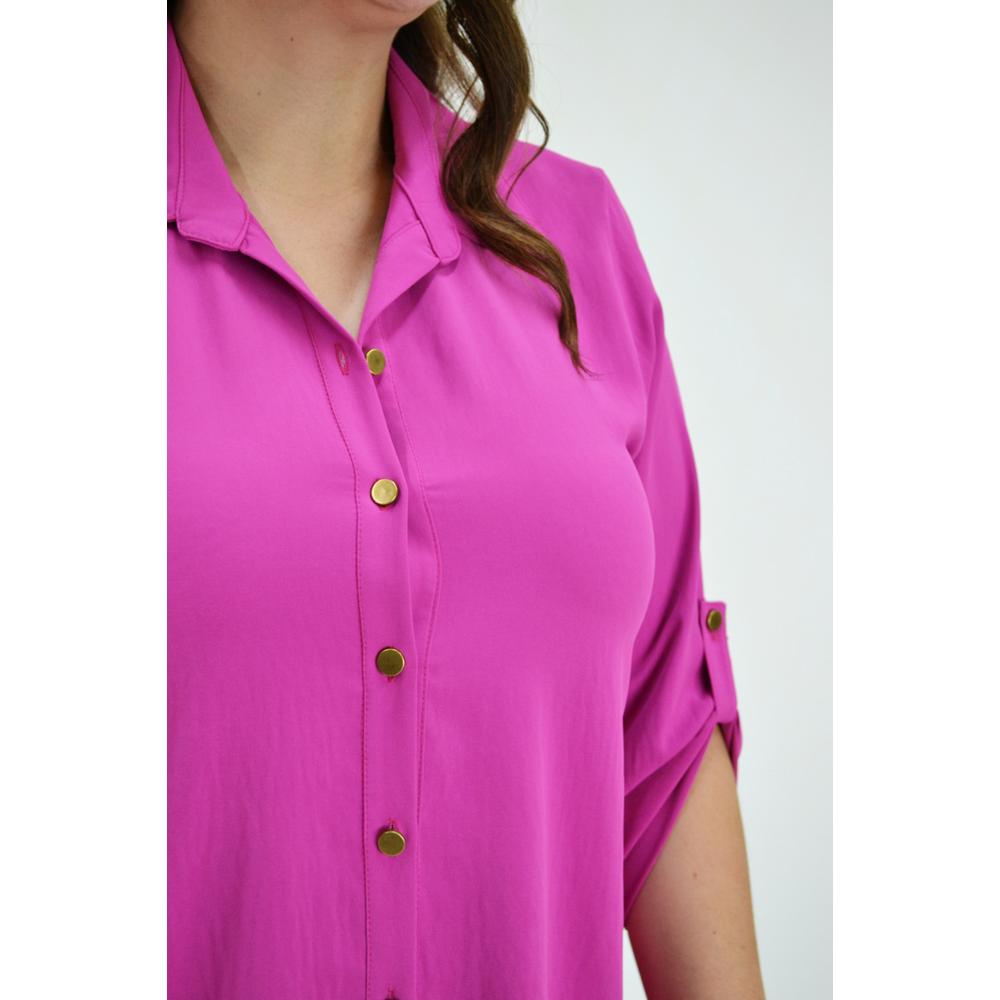 Foto 5 pulgar | Maxiblusa Asimétrica Roman Fashion Tallas Extras color Rosa