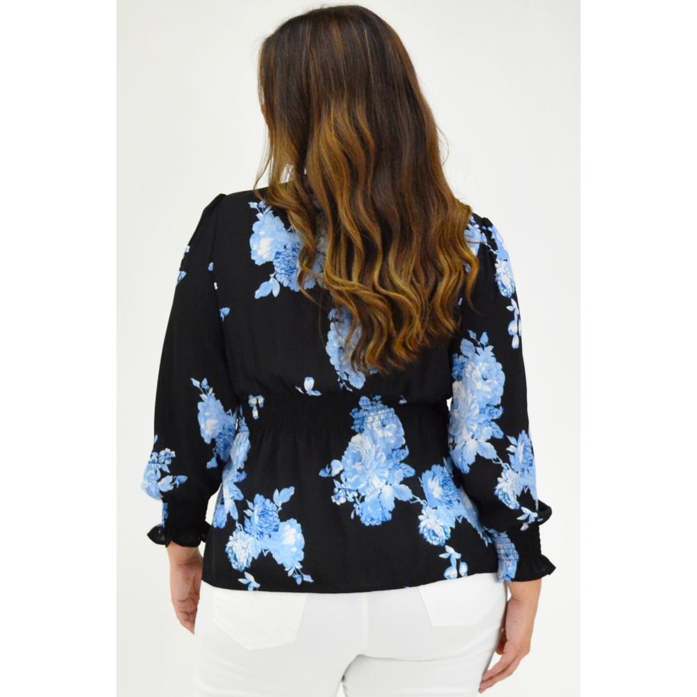 Foto 3 | Blusa Escote Cruzado Roman Fashion BL-JON-6879 Negra Tallas Extras