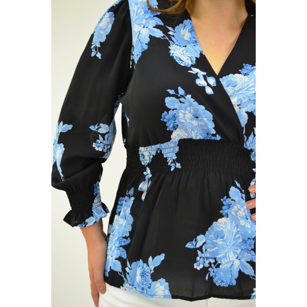 Foto 4 | Blusa Escote Cruzado Roman Fashion BL-JON-6879 Negra Tallas Extras
