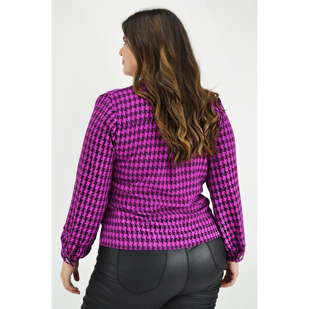 Foto 4 pulgar | Blusa Cruzada Roman Fashion Tallas Extras 1835 color Púrpura