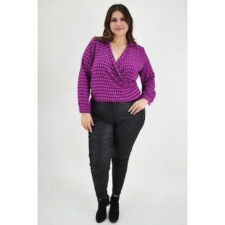 Foto 6 | Blusa Cruzada Roman Fashion Tallas Extras 1835 color Púrpura
