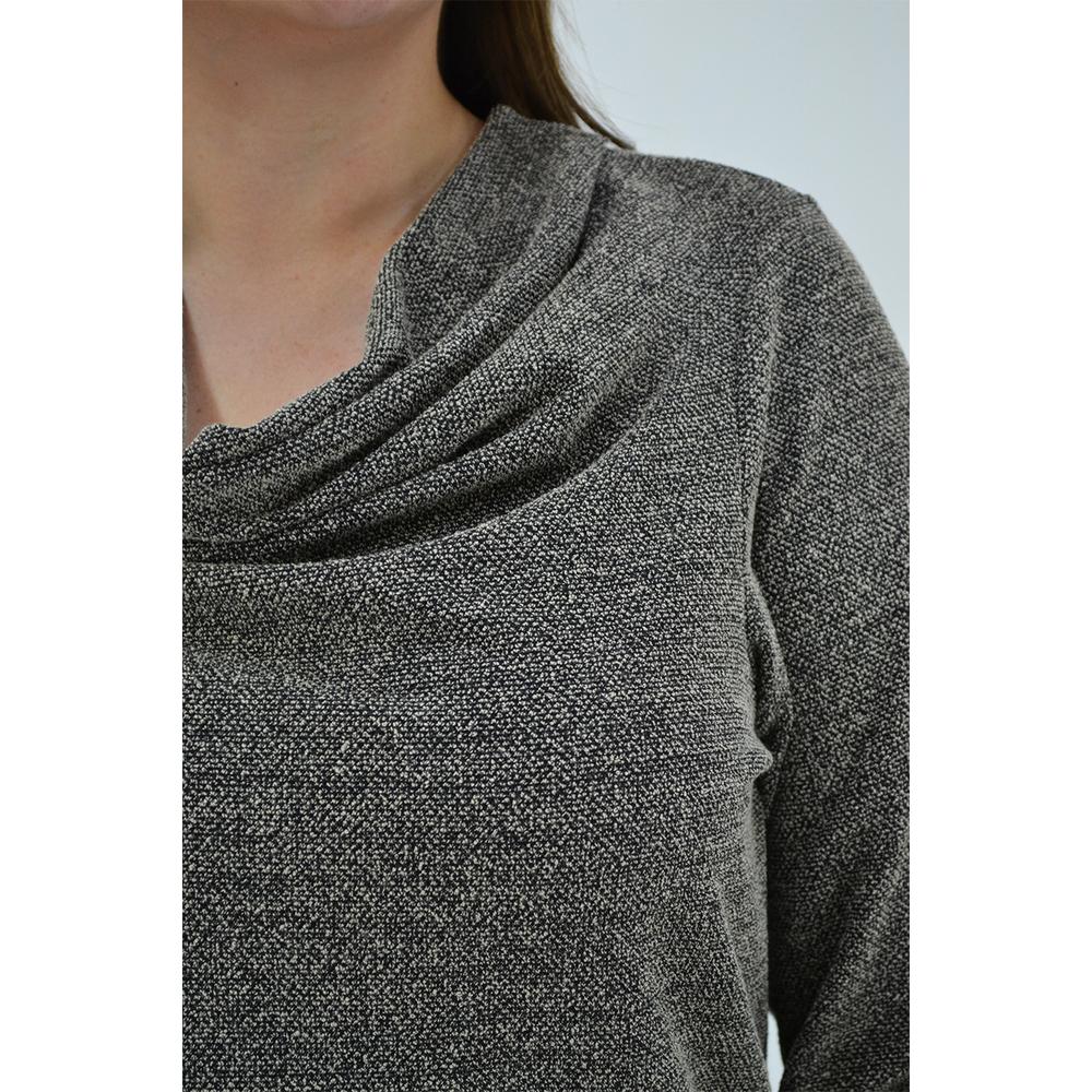 Foto 5 pulgar | Blusa Cuello Drapeado Roman Fashion Tallas Extras Marrón