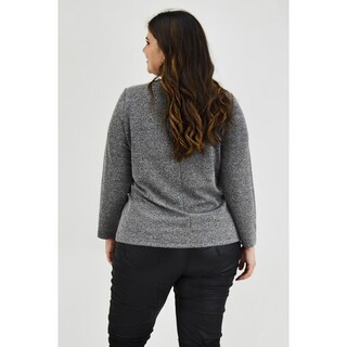 Foto 3 | Blusa Cuello Drapeado Roman Fashion Tallas Extras 11904 color Gris