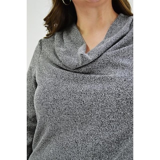 Foto 4 | Blusa Cuello Drapeado Roman Fashion Tallas Extras 11904 color Gris