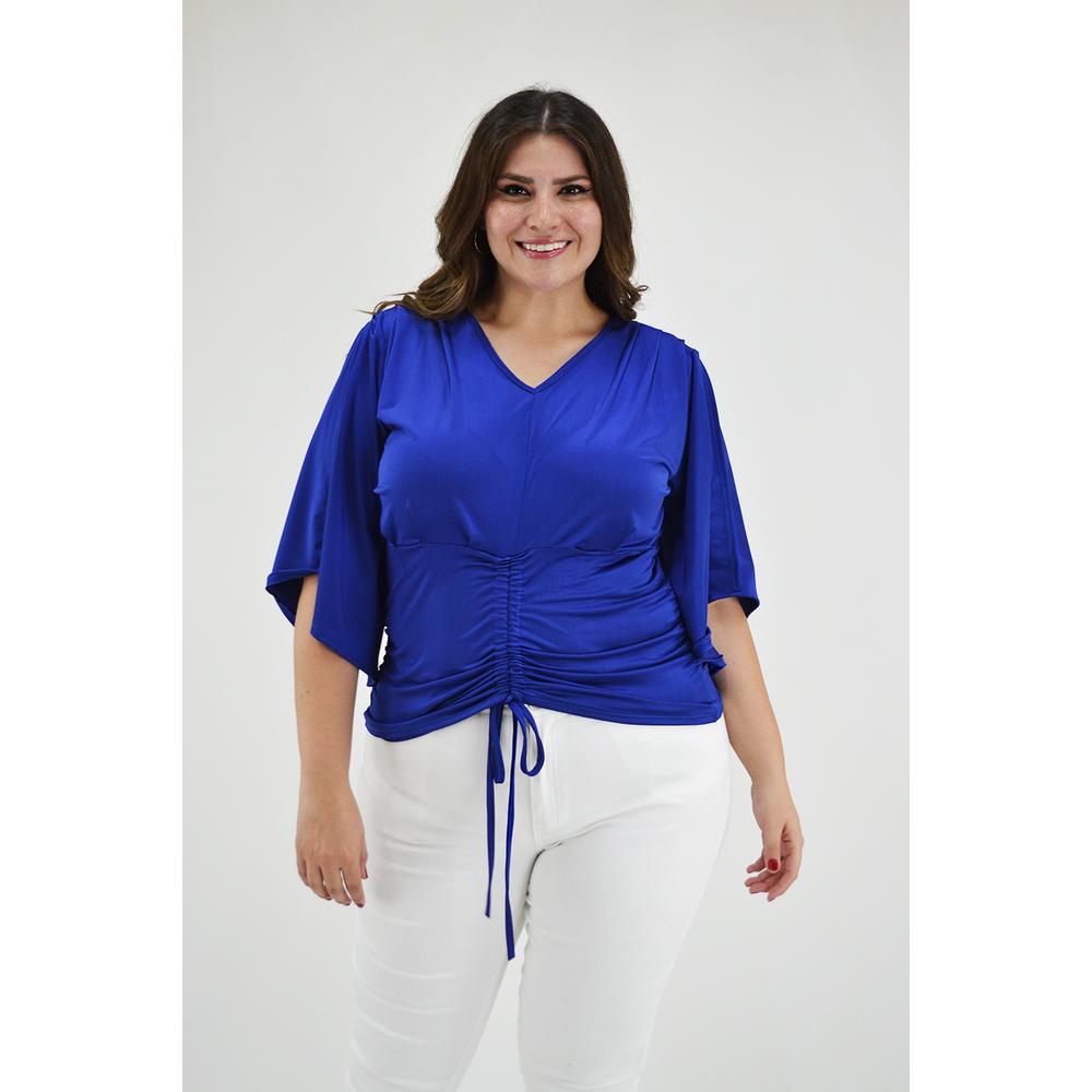 Blusa con Jareta Roman Fashion 1846 Azul