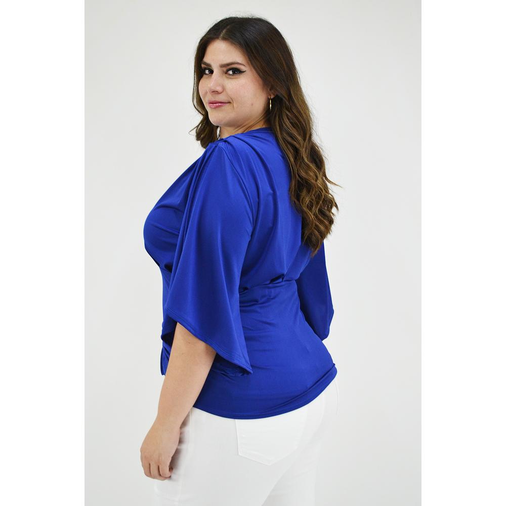 Foto 3 | Blusa con Jareta Roman Fashion 1846 Azul