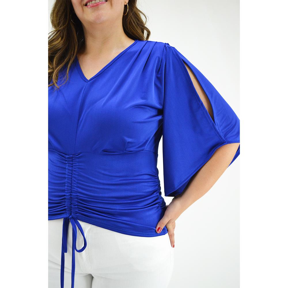 Foto 4 | Blusa con Jareta Roman Fashion 1846 Azul