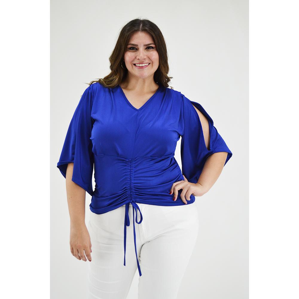 Foto 5 | Blusa con Jareta Roman Fashion 1846 Azul