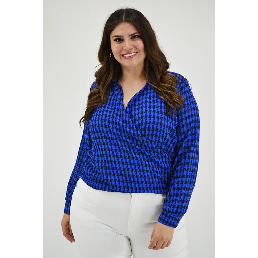 Foto 3 pulgar | Blusa Cruzada Roman Fashion 1835 Azul