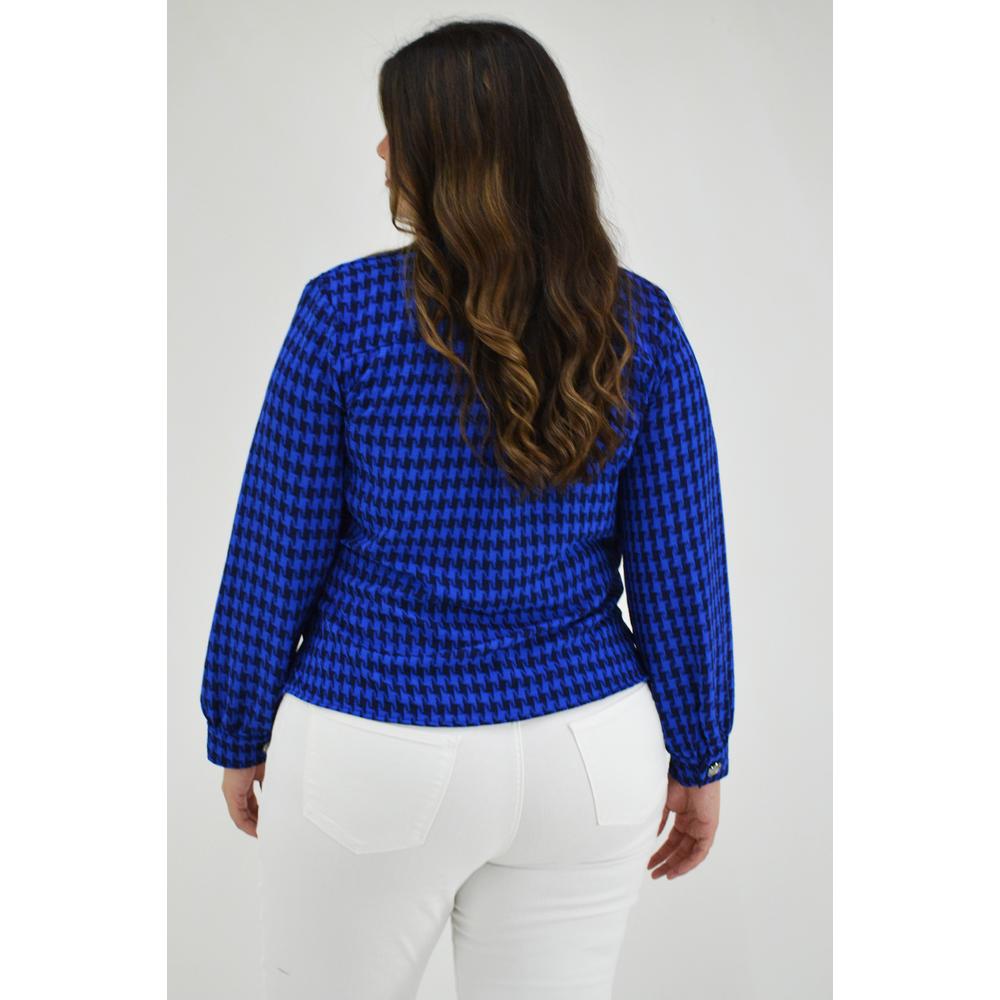 Foto 4 pulgar | Blusa Cruzada Roman Fashion 1835 Azul