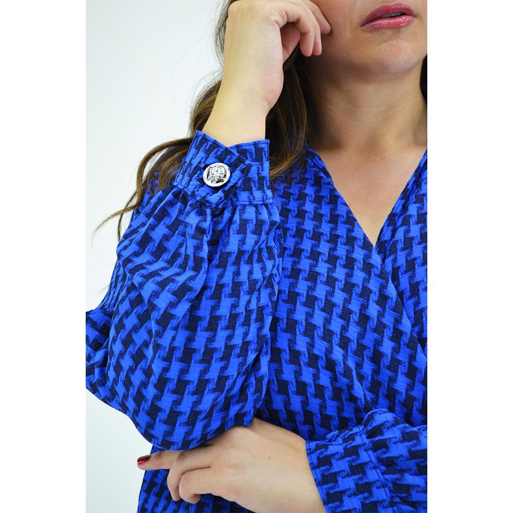 Foto 5 pulgar | Blusa Cruzada Roman Fashion 1835 Azul