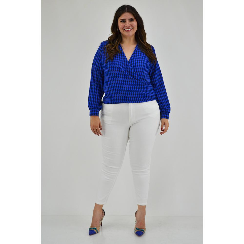 Foto 5 | Blusa Cruzada Roman Fashion 1835 Azul