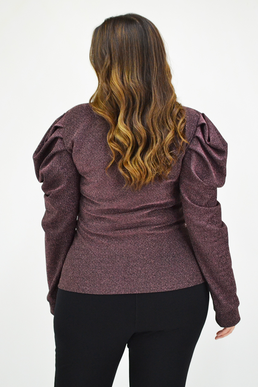 Foto 3 pulgar | Blusa Glitter Roman Fashion /Tallas Extras 11772