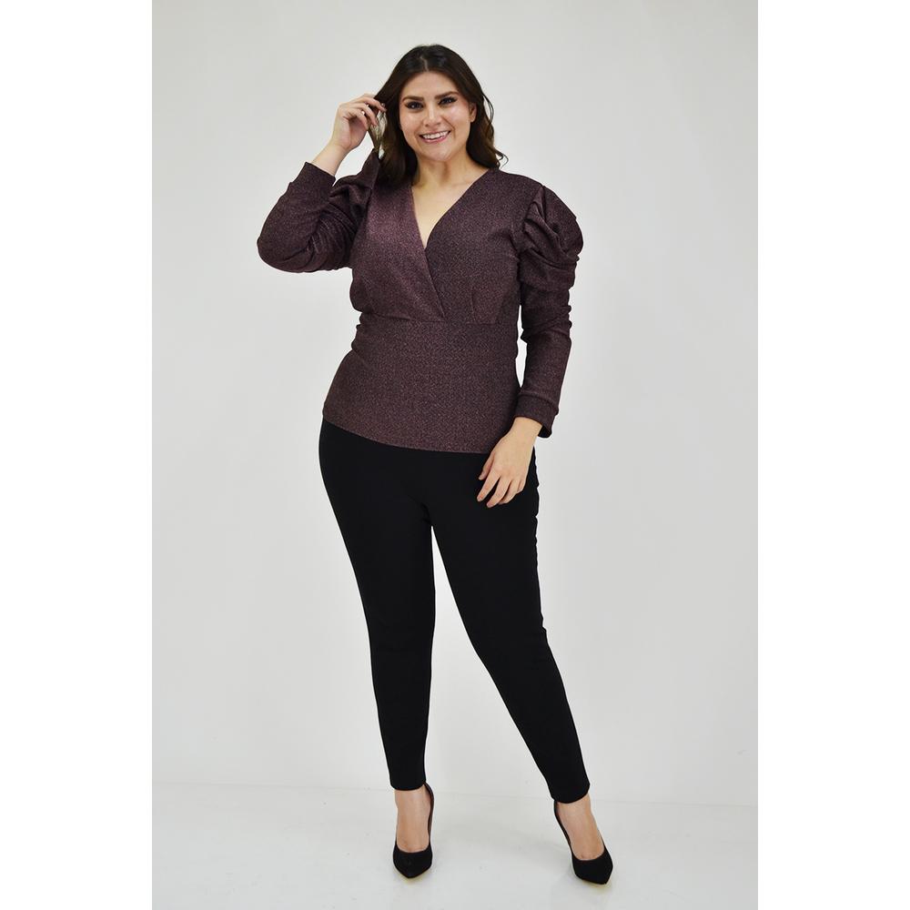 Foto 7 pulgar | Blusa Glitter Roman Fashion /Tallas Extras 11772
