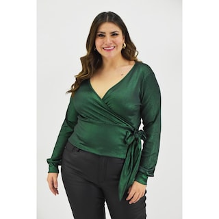 Foto 1 | Blusa Roman Fashion Verde para Mujer