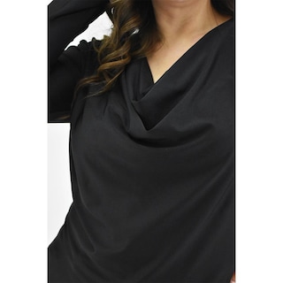 Foto 4 | Blusa Elegante de Satín Roman Fashion Negra Tallas Extras para Mujer