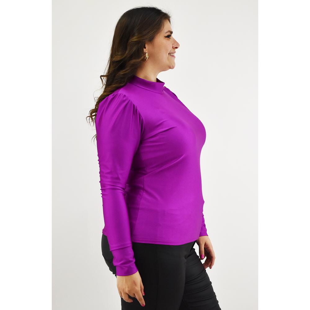 Foto 2 | Blusa de Satín Tallas Extras Roman Fashion Magenta