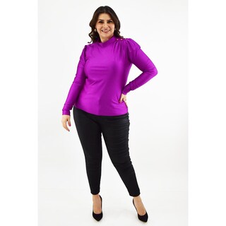 Foto 5 | Blusa de Satín Tallas Extras Roman Fashion Magenta