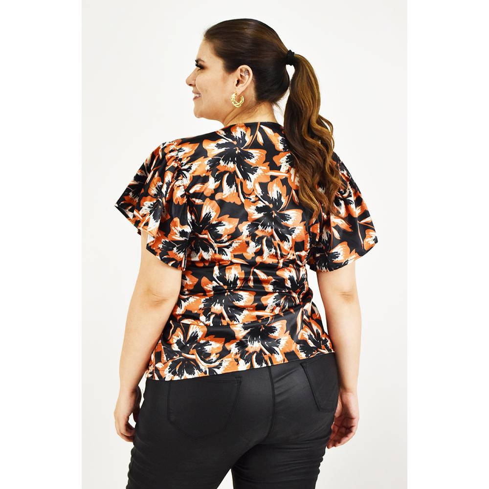 Foto 4 pulgar | Blusa Manga Mariposa Roman Fashion Tallas Extras 1840 Negro