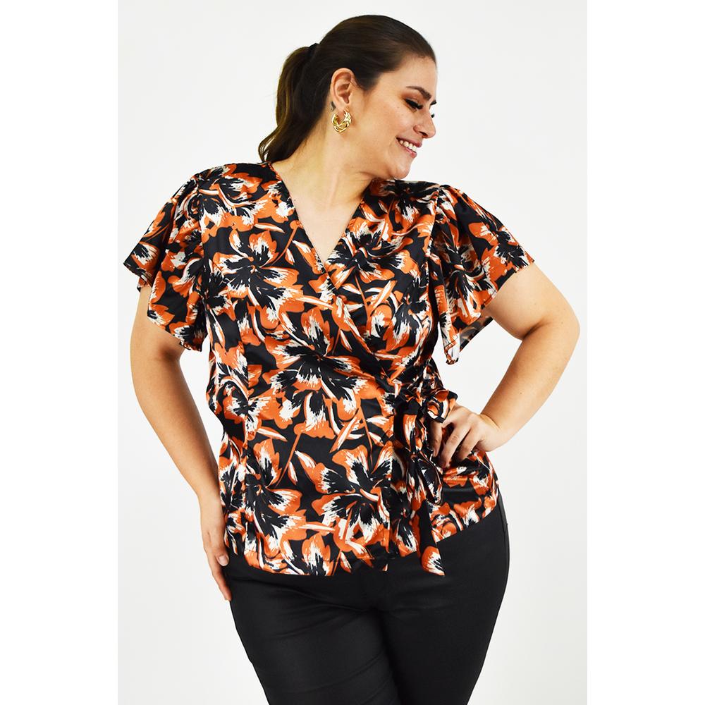 Foto 6 pulgar | Blusa Manga Mariposa Roman Fashion Tallas Extras 1840 Negro
