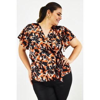 Foto 5 | Blusa Manga Mariposa Roman Fashion Tallas Extras 1840 Negro