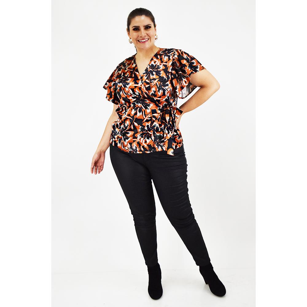 Foto 7 pulgar | Blusa Manga Mariposa Roman Fashion Tallas Extras 1840 Negro