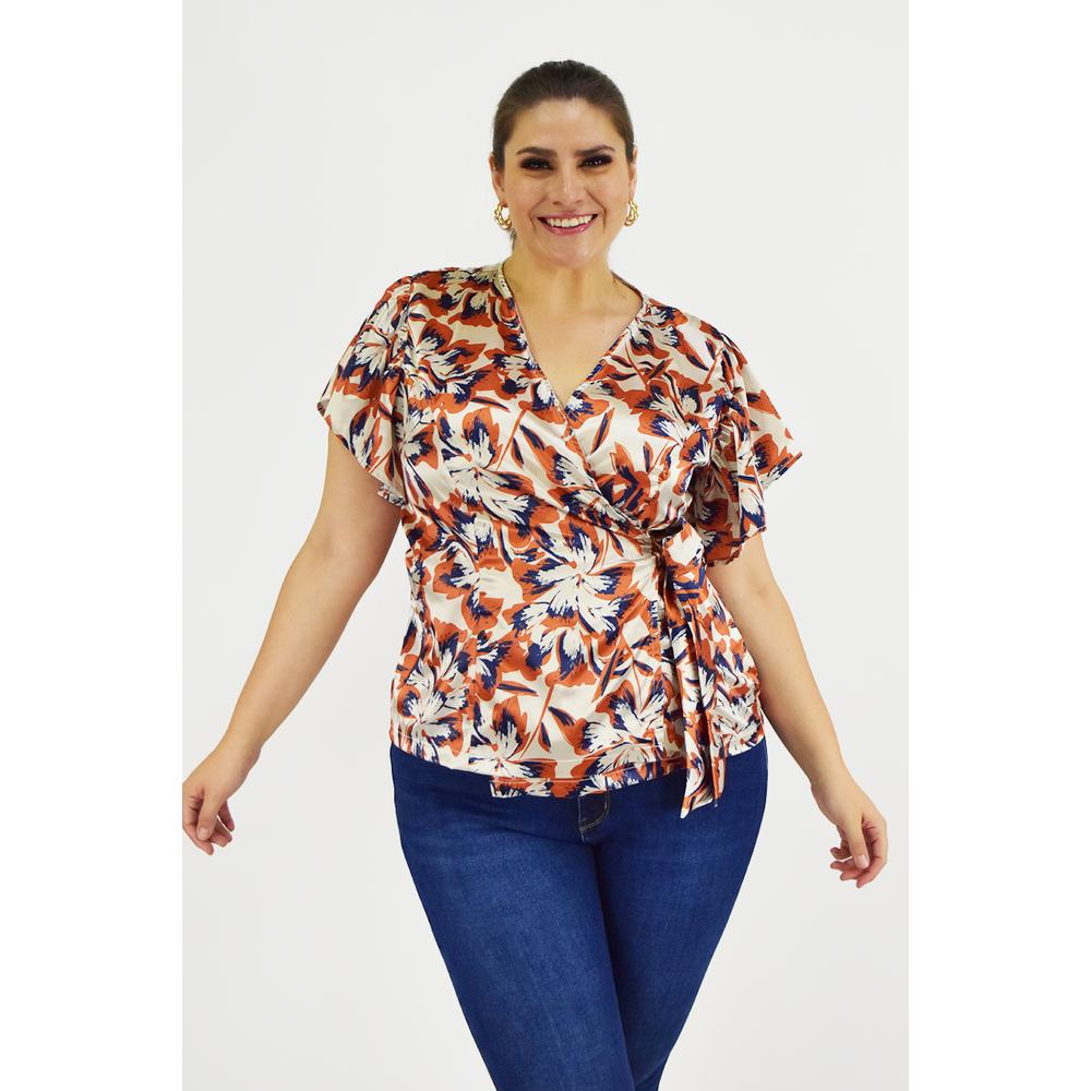 Foto 2 pulgar | Blusa Manga Mariposa Roman Fashion Tallas Extras 1840 Blanco