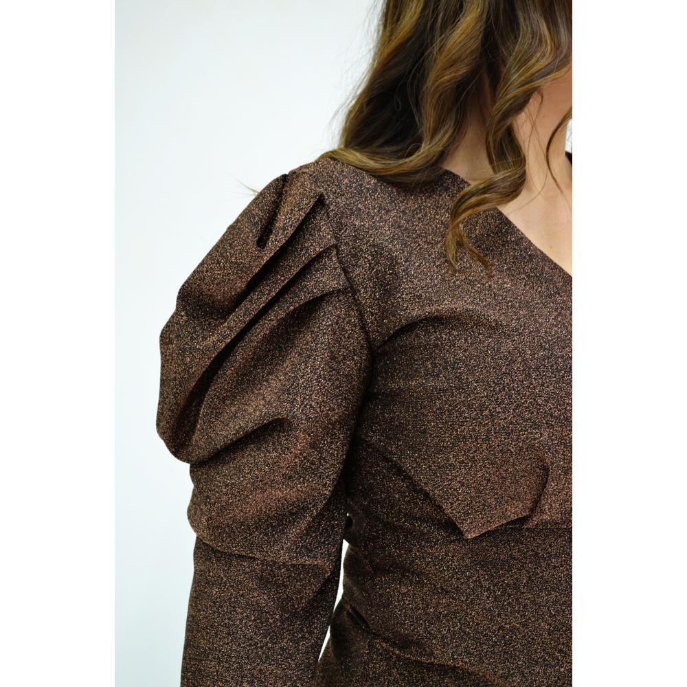 Foto 5 pulgar | Blusa Glitter Roman Fashion Cobre Tallas Extras
