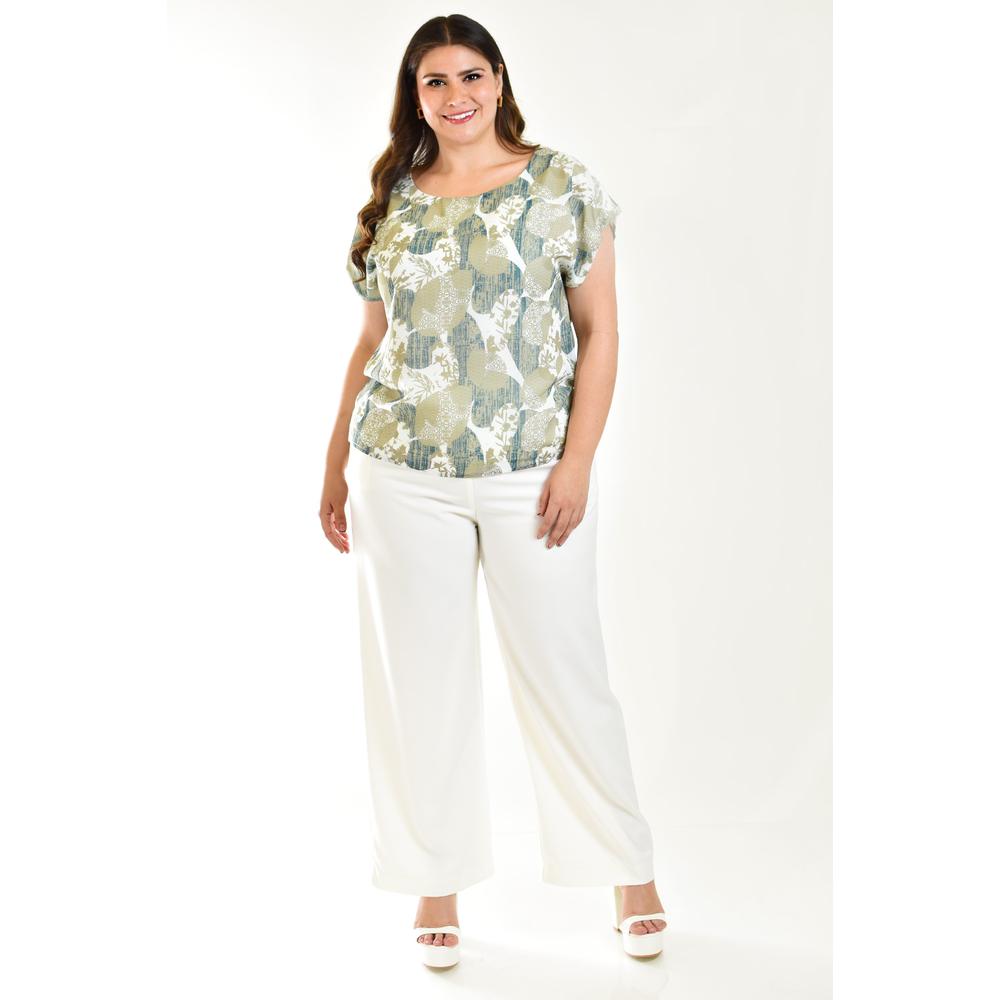 Foto 6 pulgar | Blusa Estampada Roman Fashion Tallas Extras 011 Verde