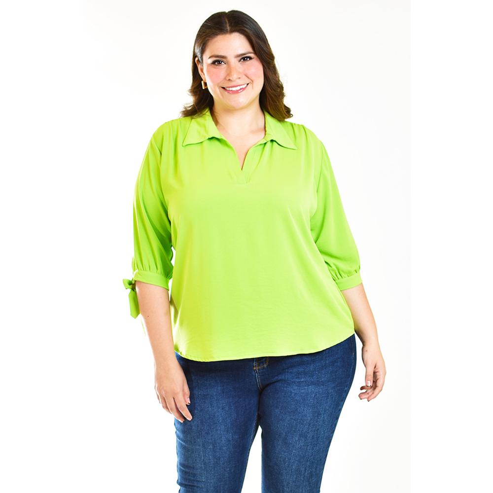 Foto 2 pulgar | Blusa Roman Fashion Verde para Mujer