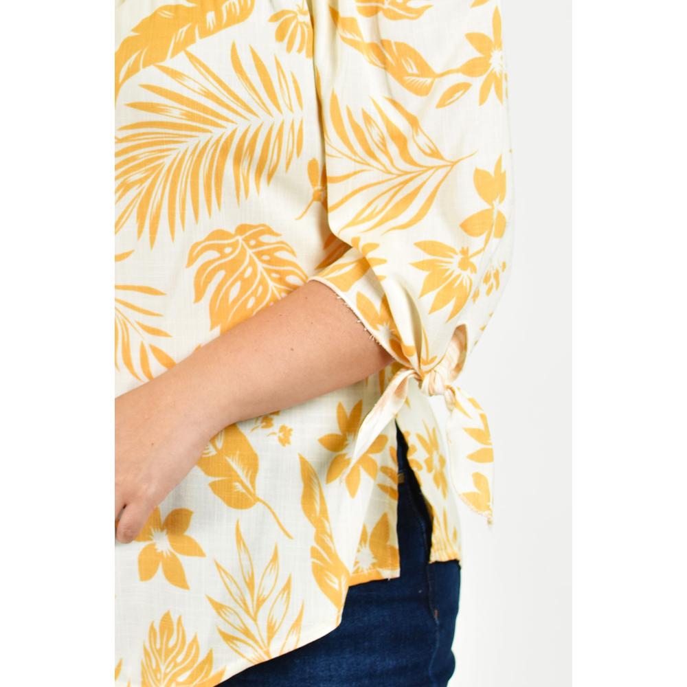 Foto 5 pulgar | Blusa Escote Campesino Roman Fashion Tallas Extras Blanco con Beige para Mujer