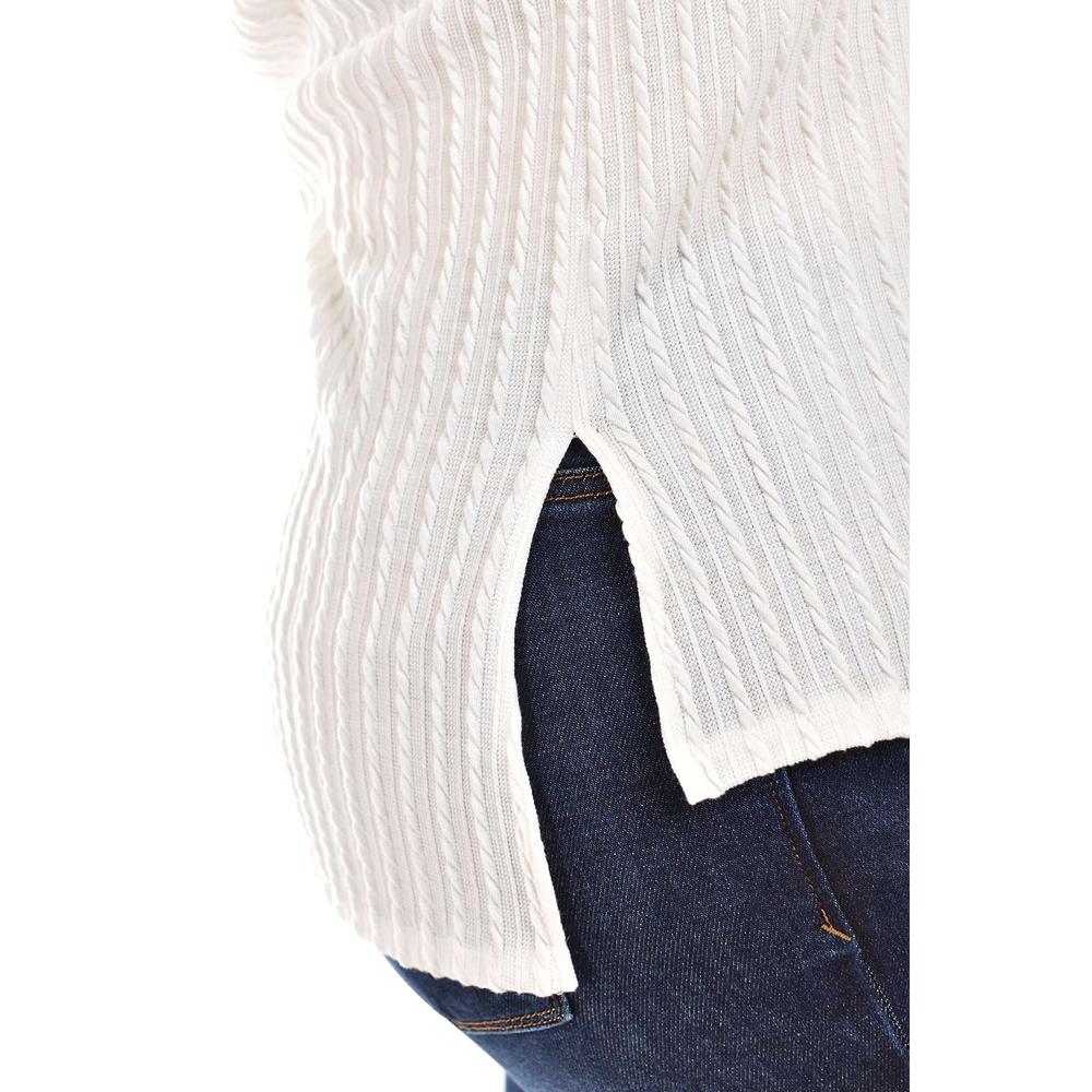 Foto 5 pulgar | Blusa Asimétrica Roman Fashion Blanca Tallas Extras para Mujer