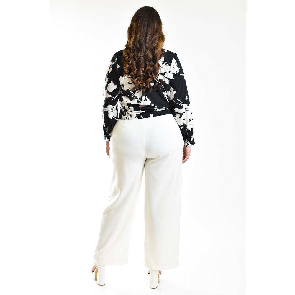 Foto 3 | Blusa Escote Cruzado Roman Fashion Negra Tallas Extras para Mujer