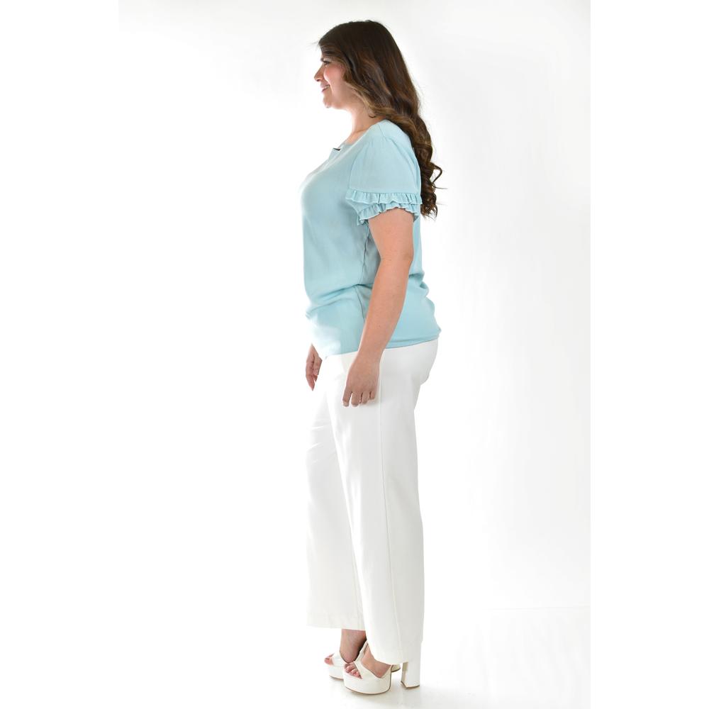 Foto 3 pulgar | Blusa Roman Fashion Azul Tallas Extras para Mujer