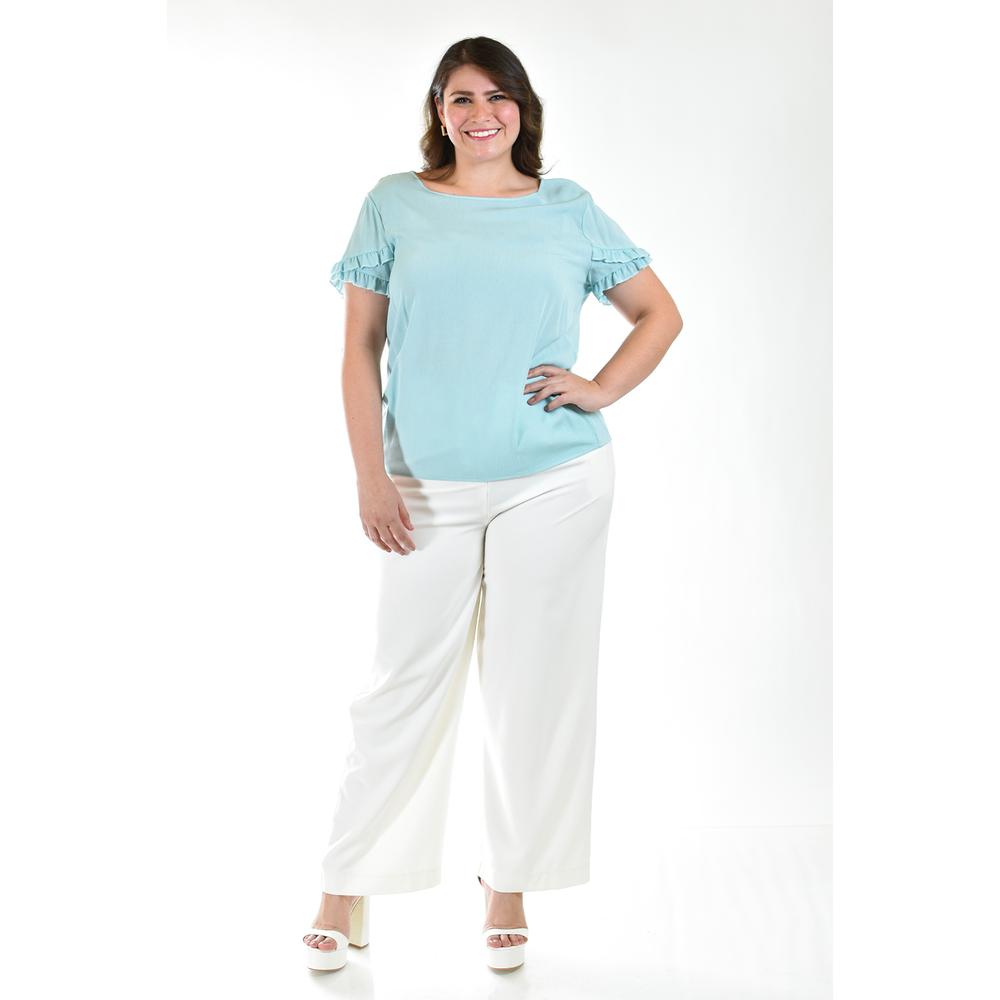 Foto 6 pulgar | Blusa Roman Fashion Azul Tallas Extras para Mujer
