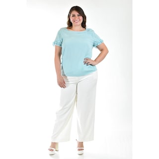 Foto 5 | Blusa Roman Fashion Azul Tallas Extras para Mujer