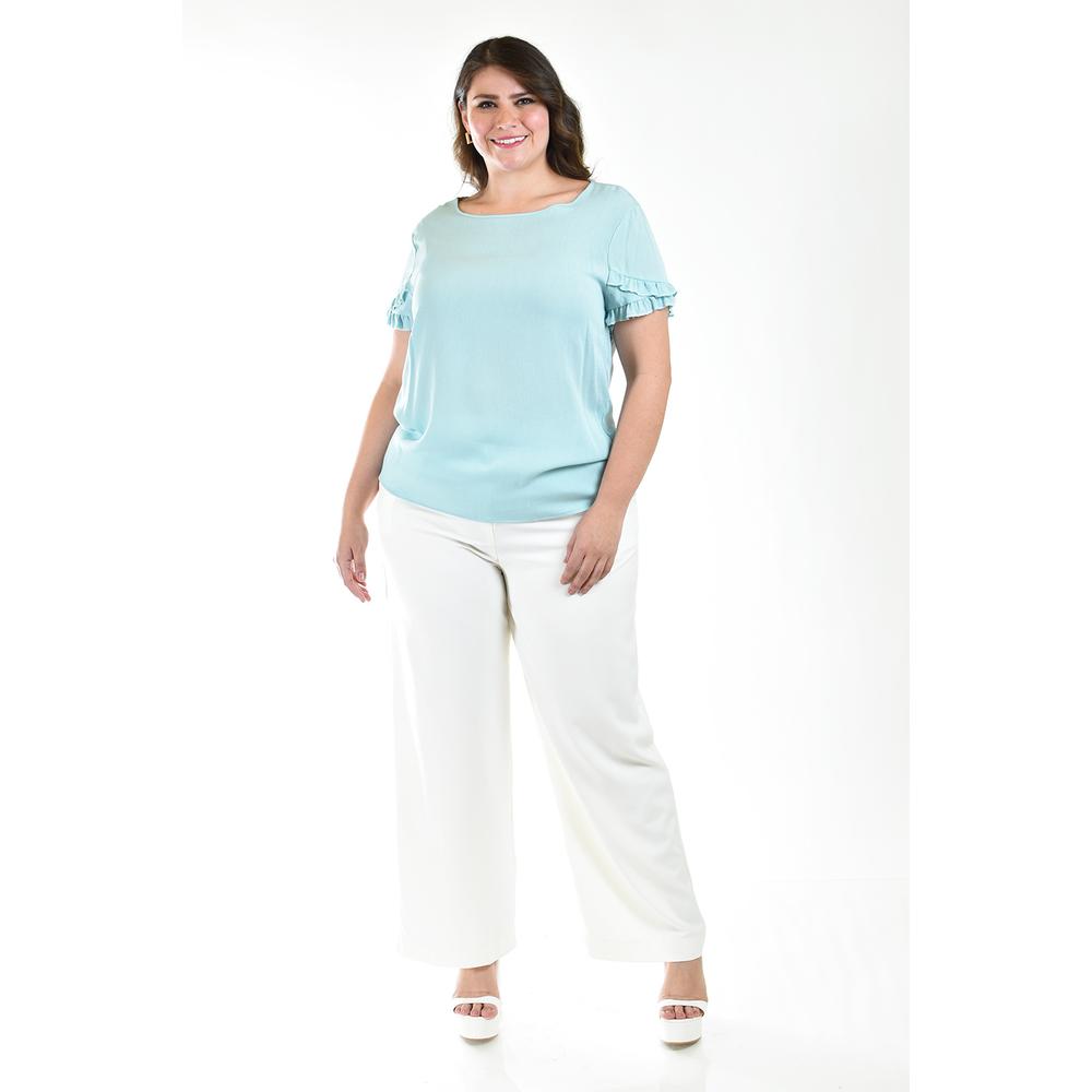 Foto 7 pulgar | Blusa Roman Fashion Azul Tallas Extras para Mujer