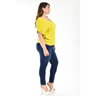 Foto 2 | Blusa con Cierre Roman Fashion Verde Lima para Mujer